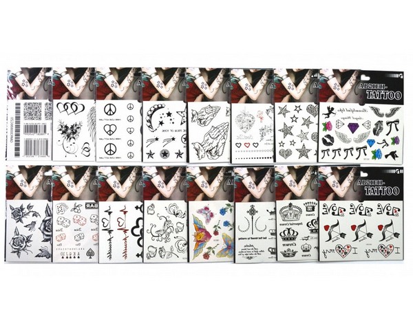 Siirtotatuoinnit, 155x110mm, Kaikki 16 Sarjaa Siirtotatuoinnit, 155x110mm, Kaikki 16 Sarjaa